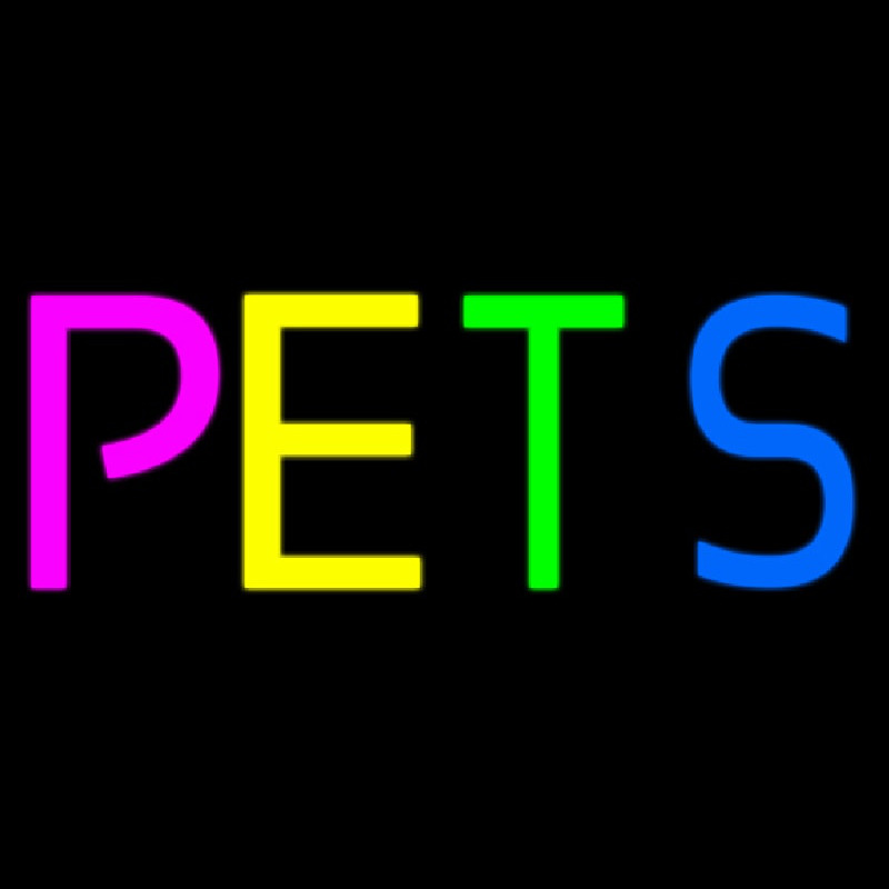 Pets Multicolored Neonskylt