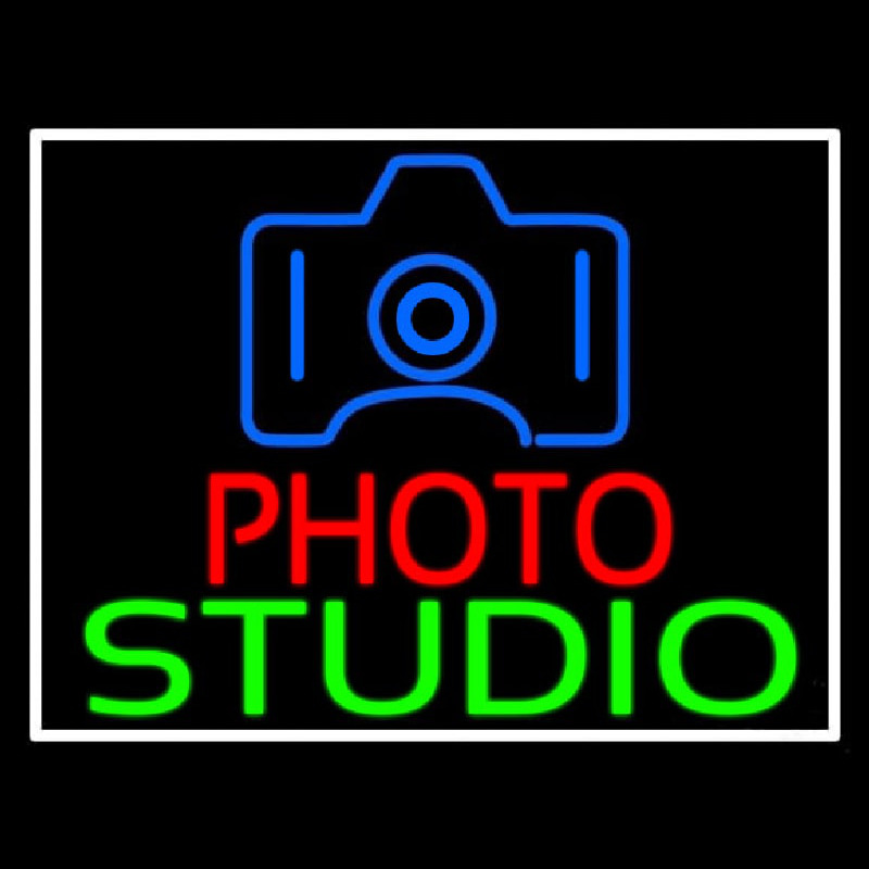Photo Studio With Camera Logo Neonskylt