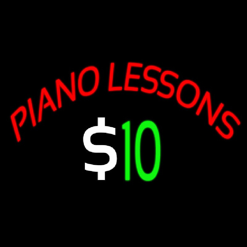 Piano Lessons Dollar Neonskylt