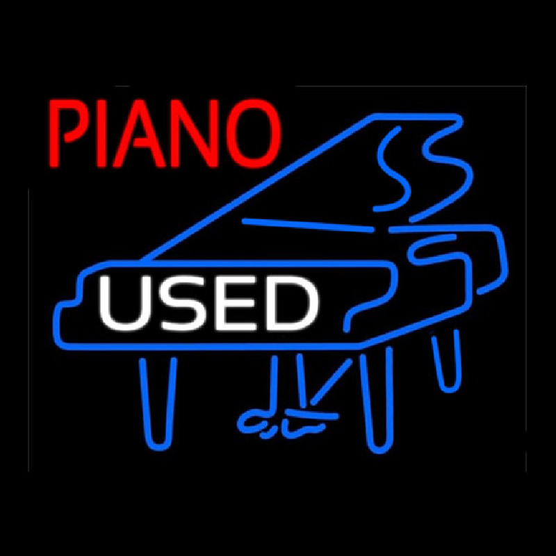 Piano Logo White Used Neonskylt