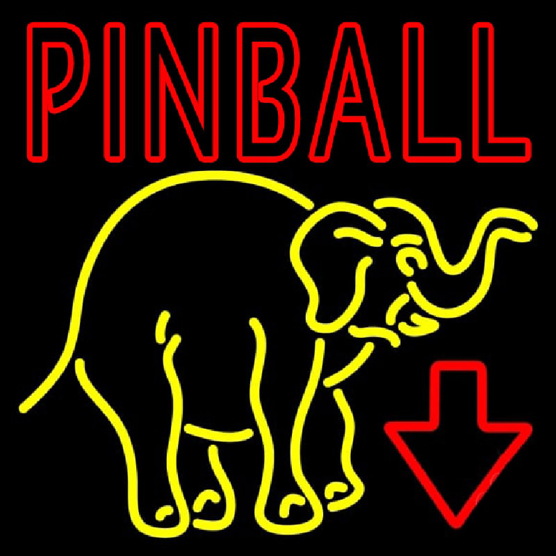 Pinball With Arrow 2 Neonskylt