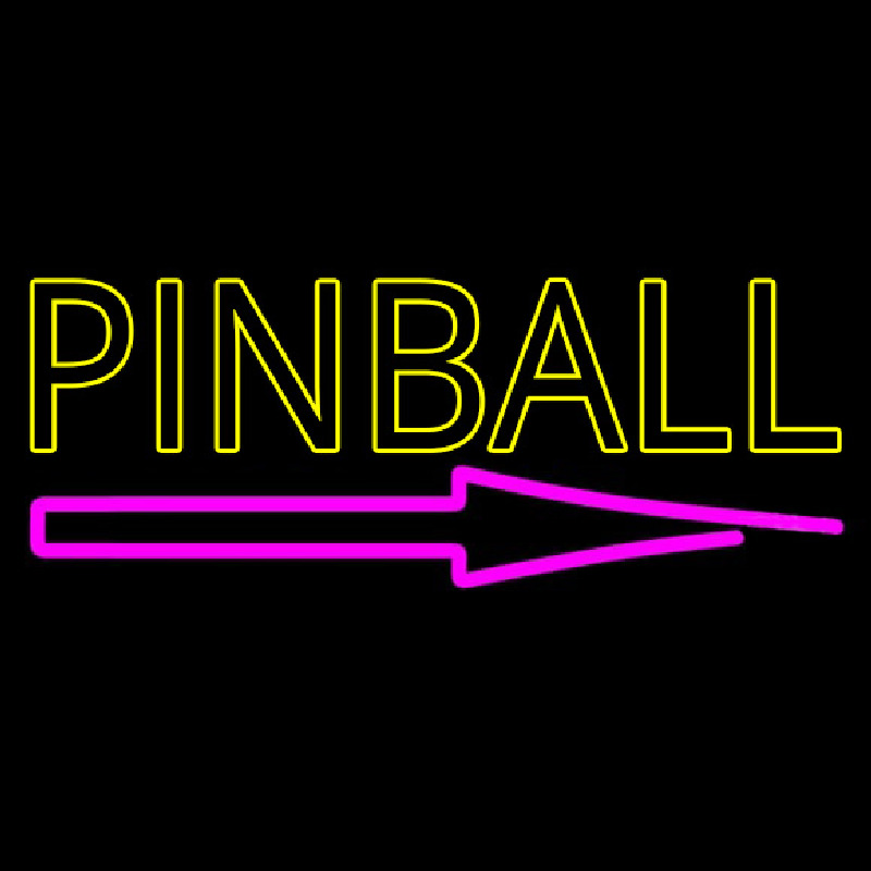 Pinball With Arrow 2 Neonskylt