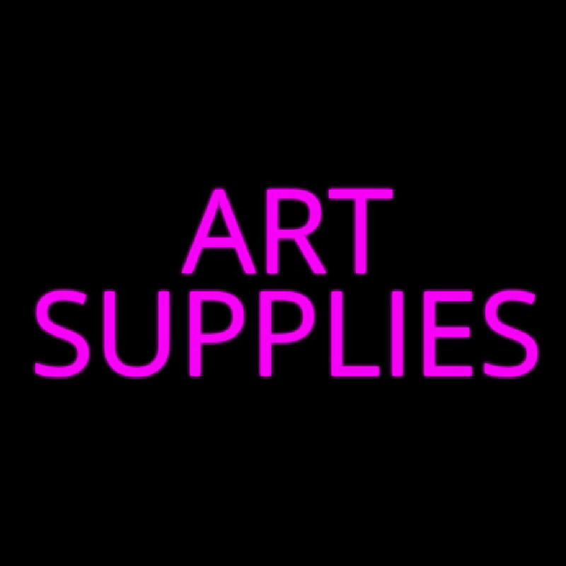 Pink Art Supplies Block Neonskylt