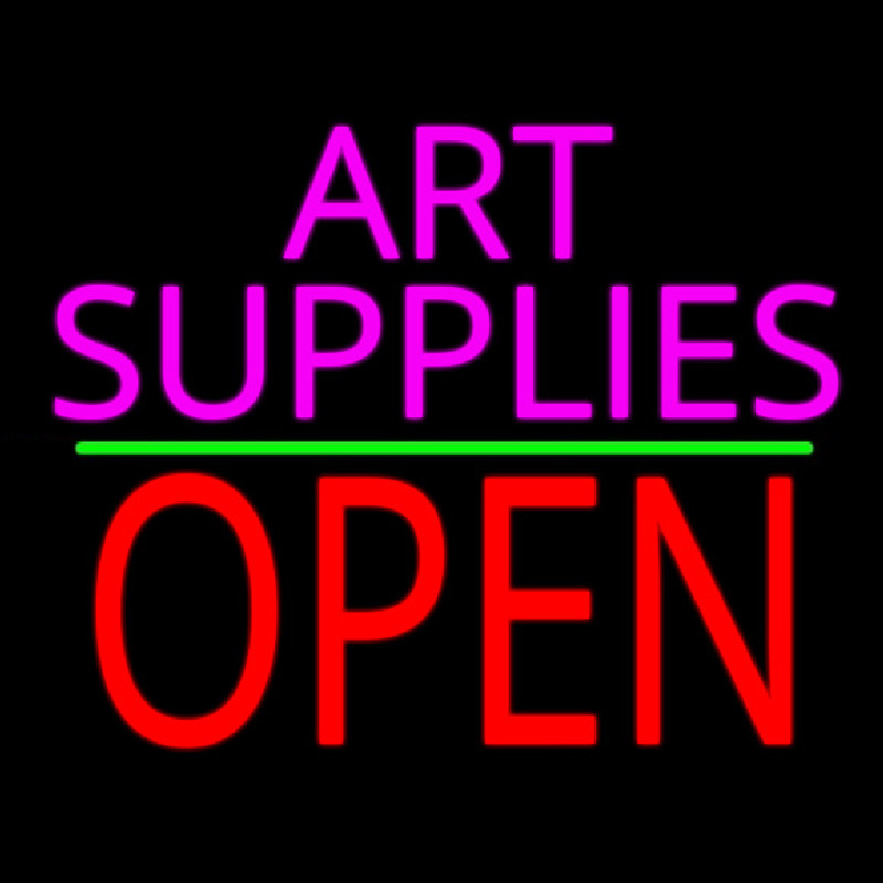 Pink Art Supplies Block With Open 2 Neonskylt