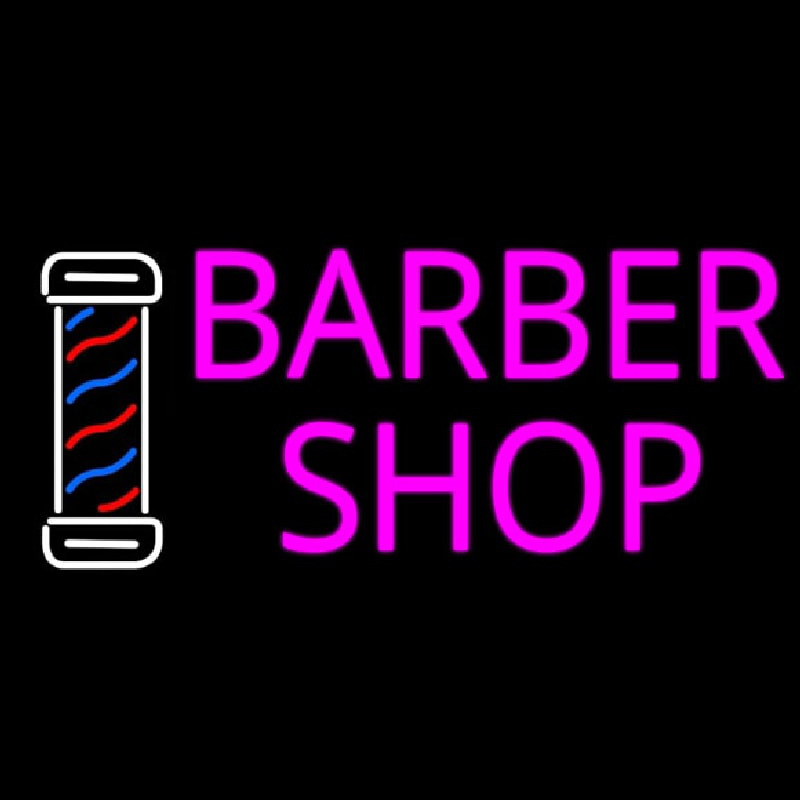 Pink Barber Shop With Logo Neonskylt