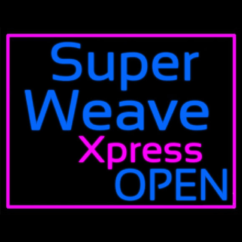 Pink Border Super Weave Xpress Open Neonskylt