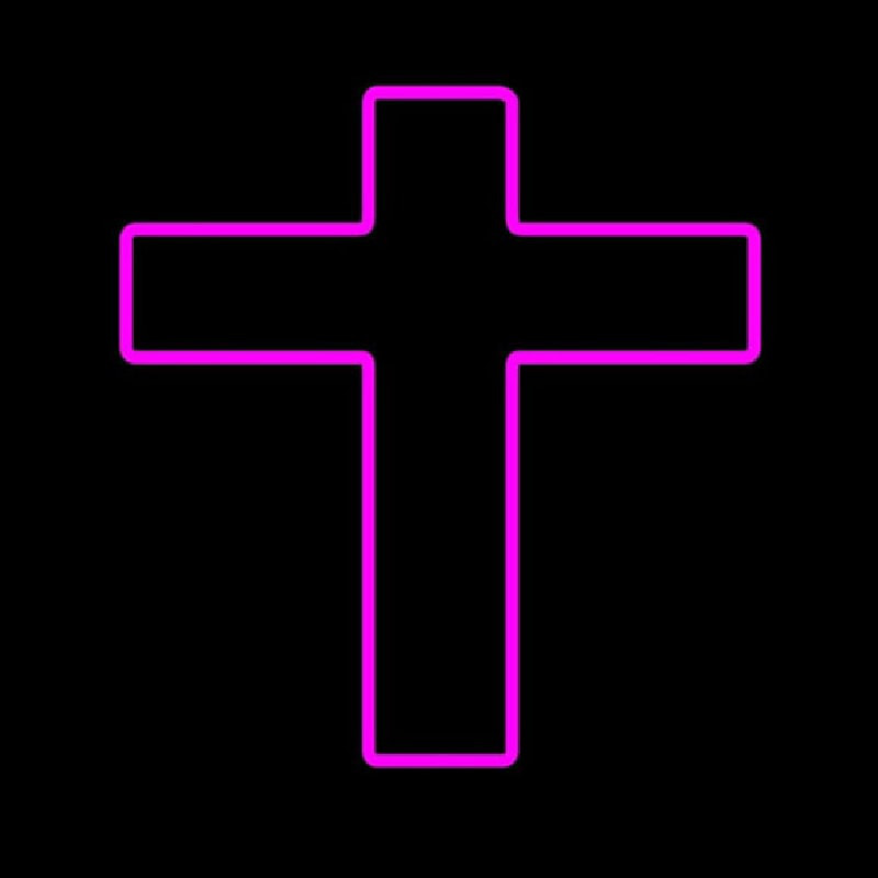 Pink Christian Cross Neonskylt