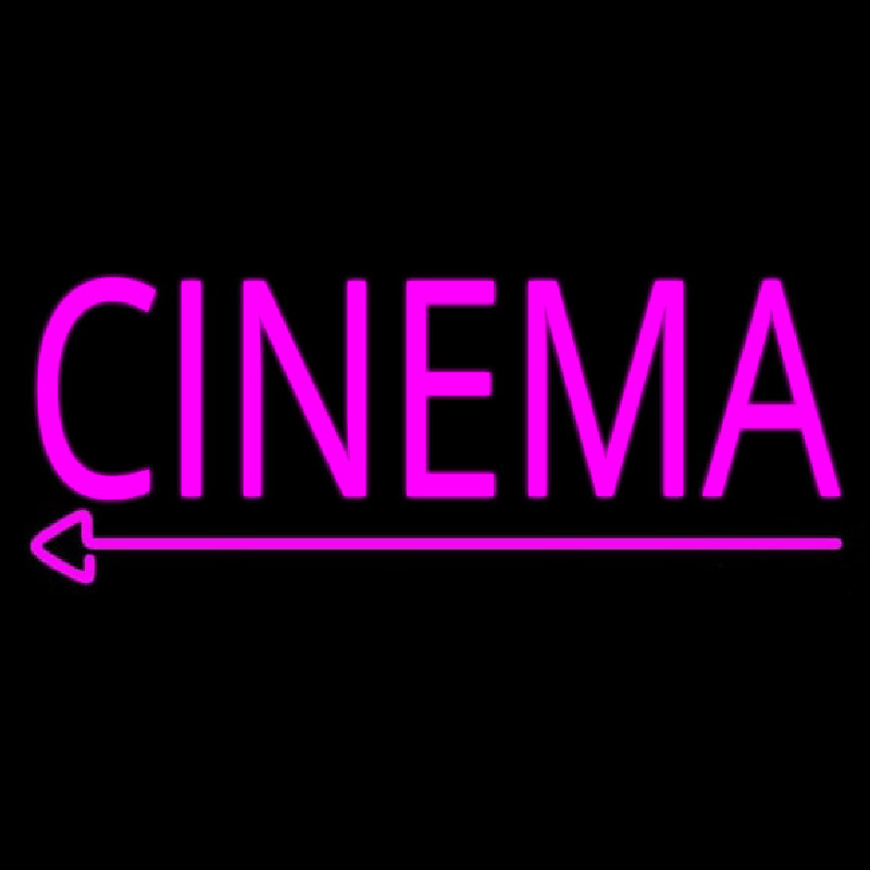 Pink Cinema With Arrow Neonskylt