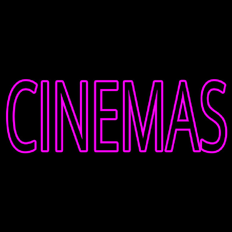 Pink Cinemas Block Neonskylt
