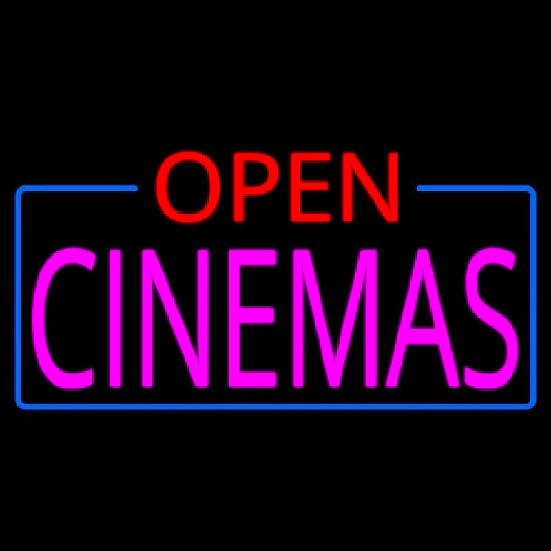 Pink Cinemas Open Neonskylt