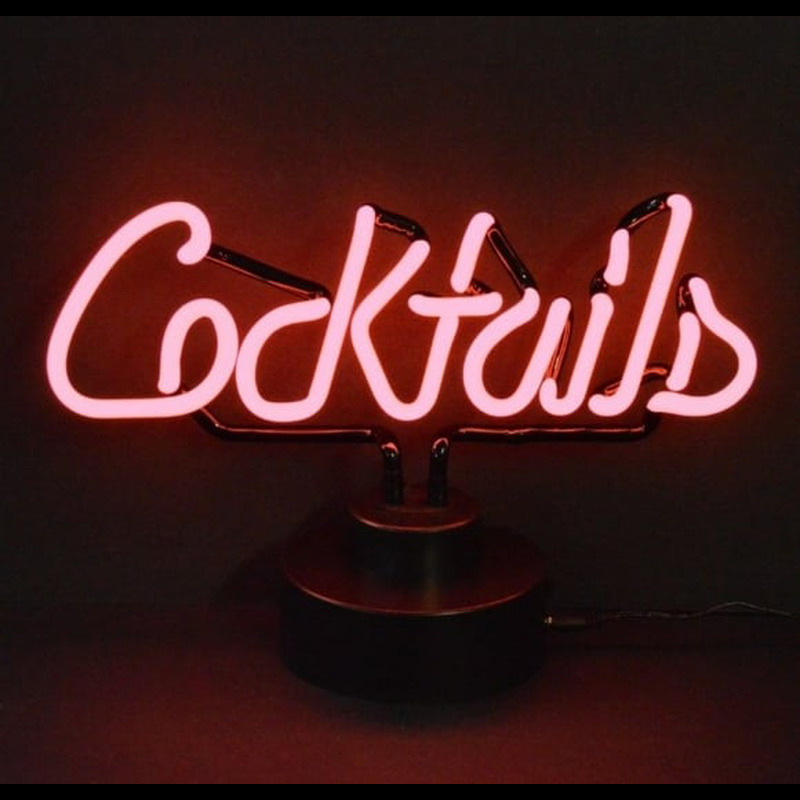 Pink Cocktails Desktop Neonskylt