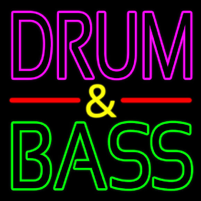 Pink Drum And Green Bass Neonskylt