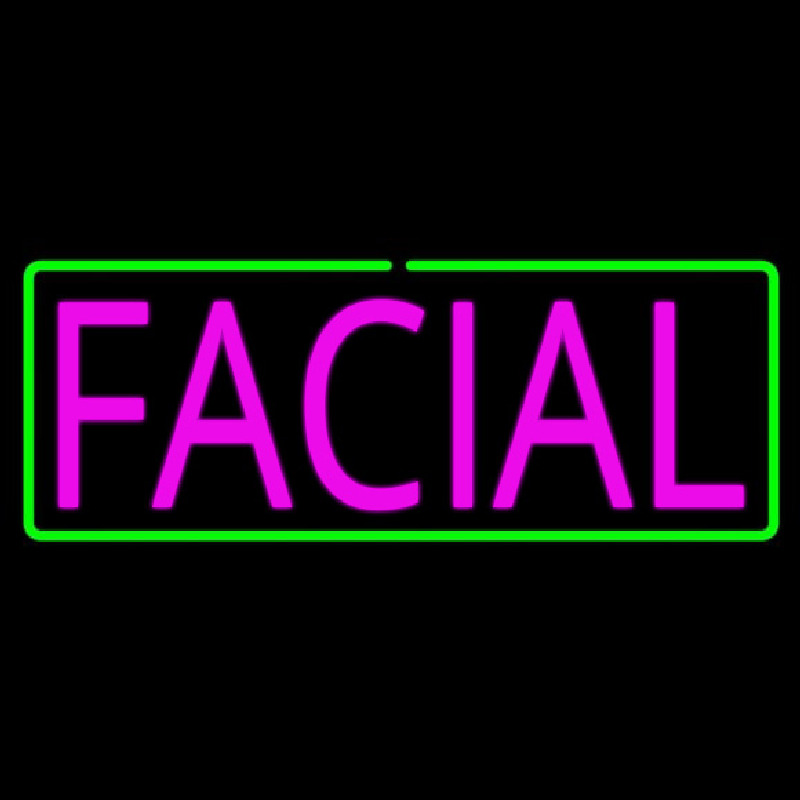 Pink Facial Green Border Neonskylt