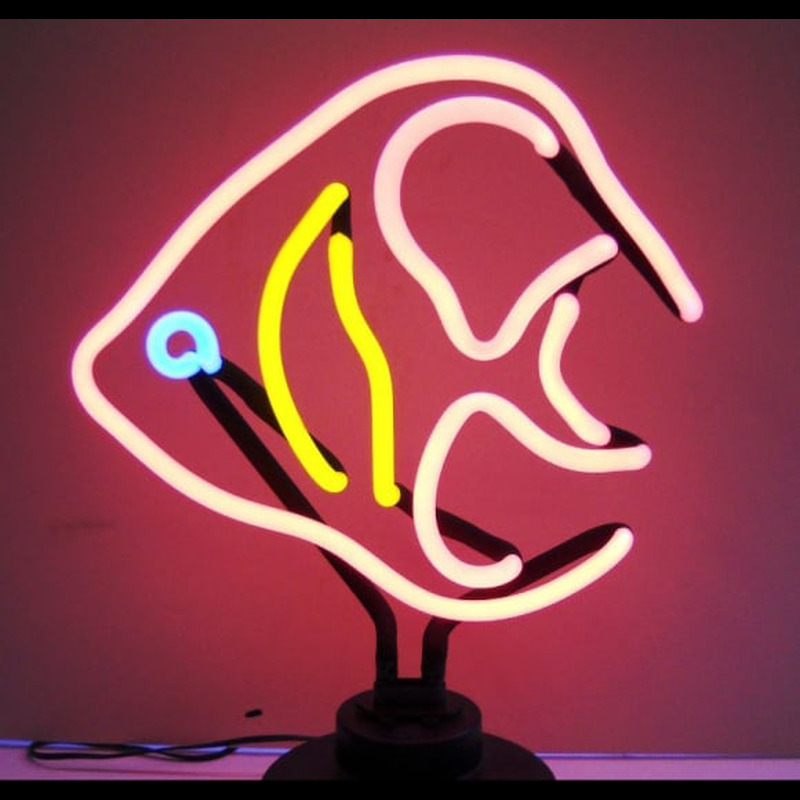 Pink Fish Desktop Neonskylt