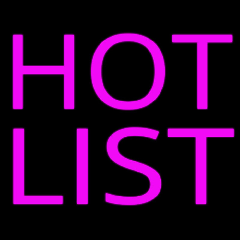 Pink Hot List Neonskylt