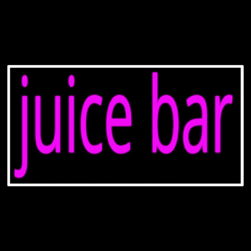 Pink Juice Bar With White Border Neonskylt