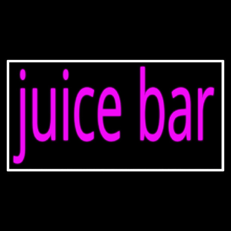 Pink Juice Bar With White Border Neonskylt
