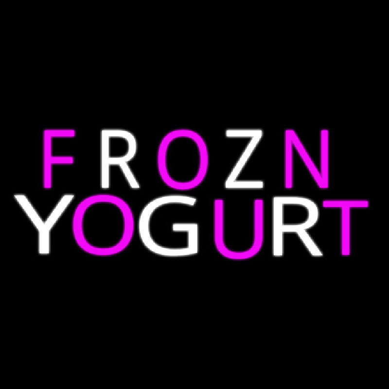 Pink N White Frozen Yogurt Neonskylt