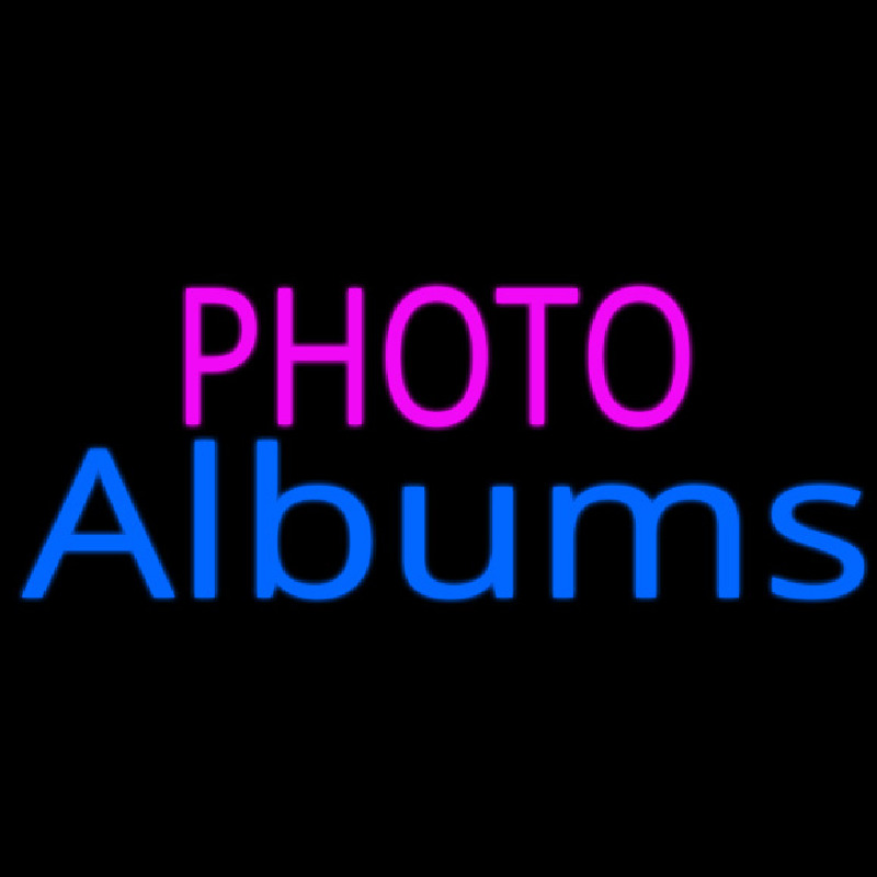 Pink Photo Blue Albums Neonskylt