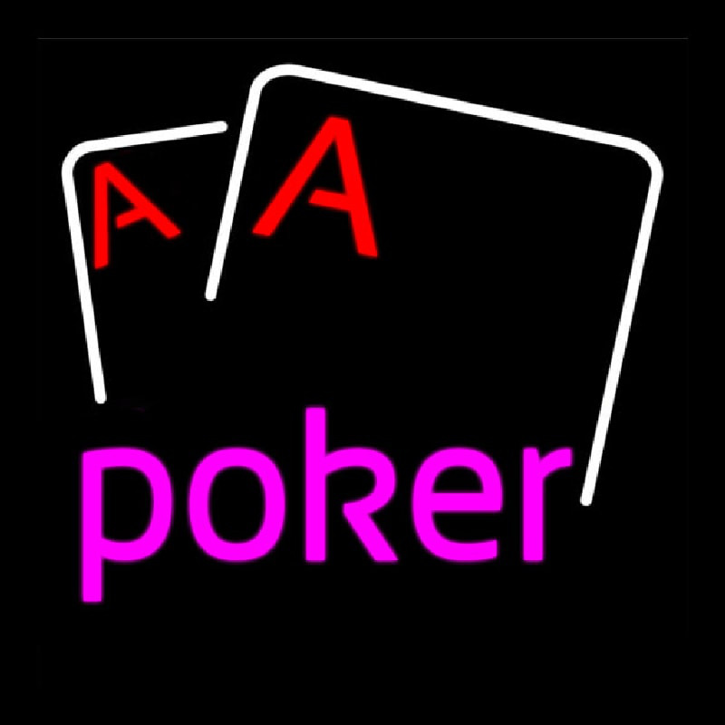 Pink Poker With Cards Neonskylt
