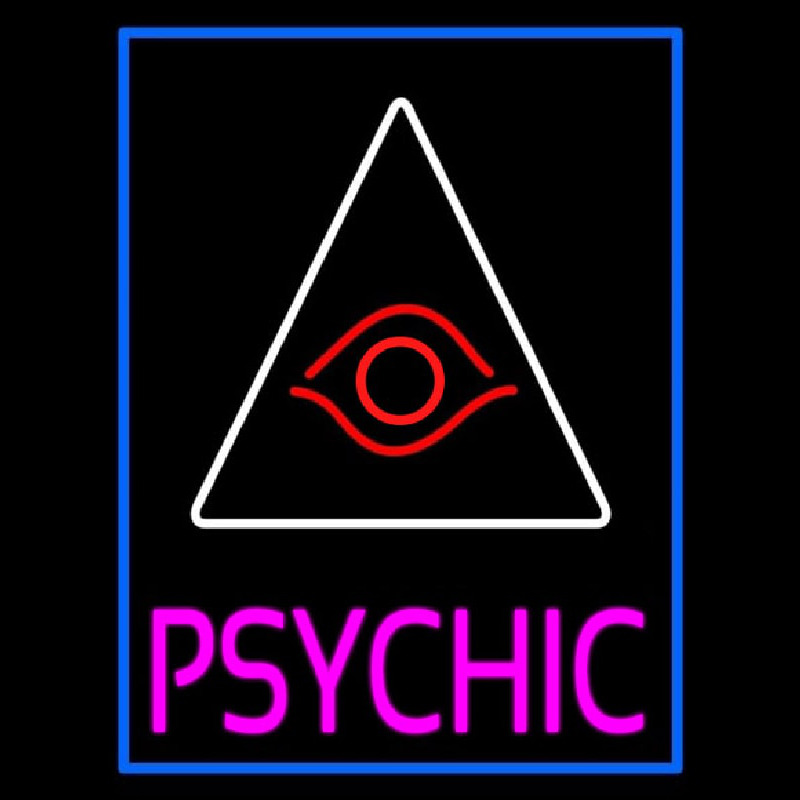 Pink Psychic With Blue Border Neonskylt