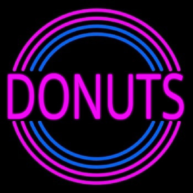 Pink Round Donuts Neonskylt