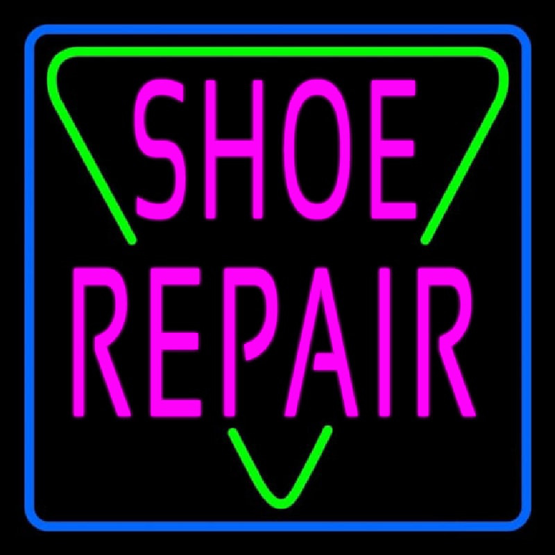 Pink Shoe Repair Block Neonskylt