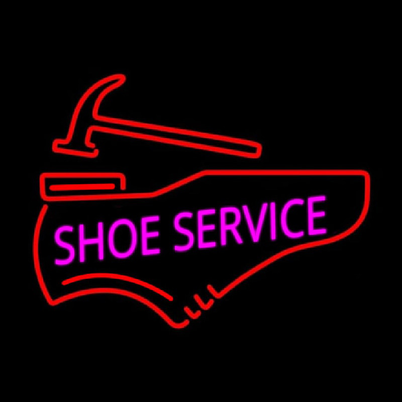 Pink Shoe Service Neonskylt