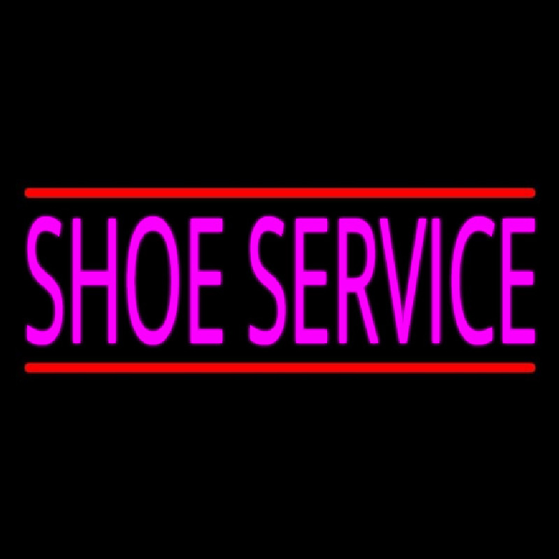 Pink Shoe Service With Line Neonskylt