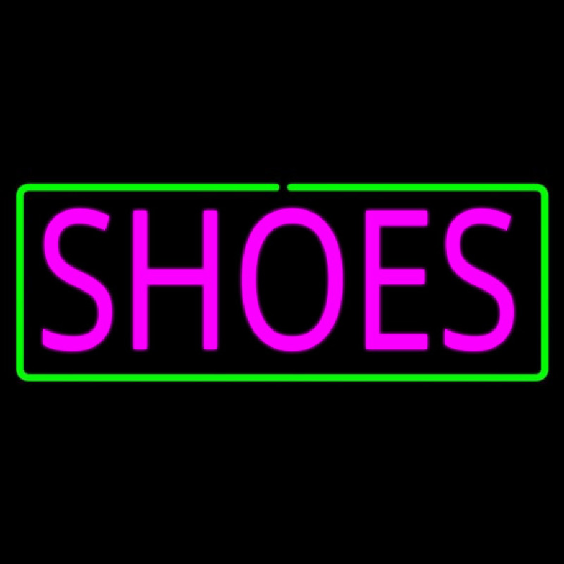 Pink Shoes Green Border Neonskylt