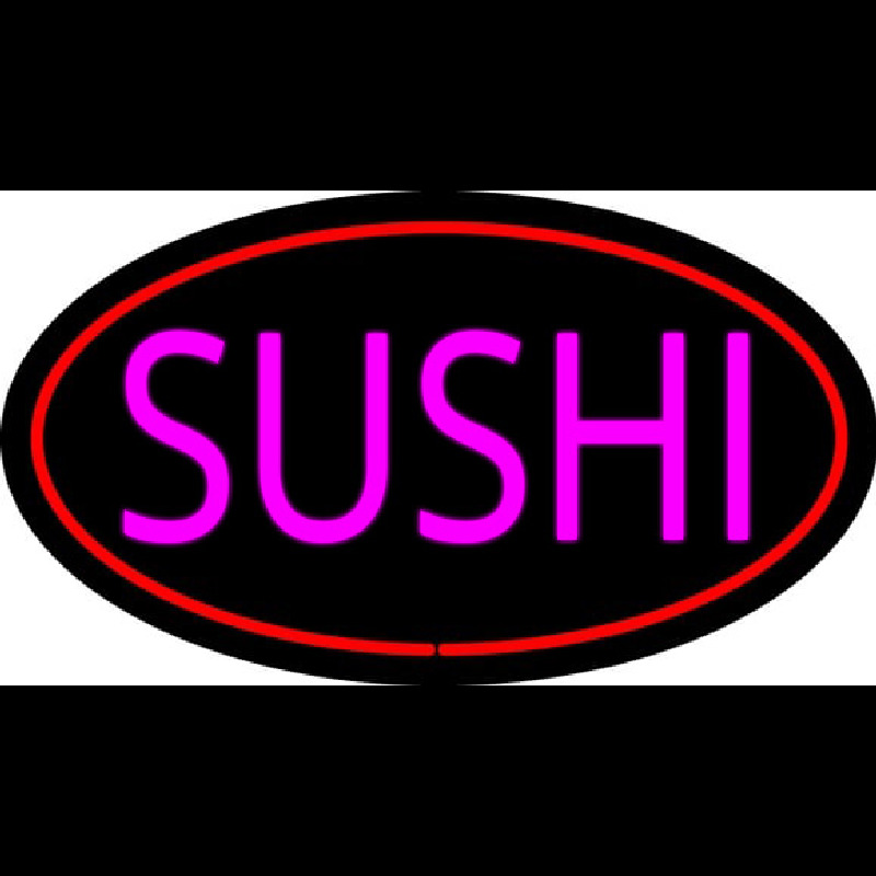 Pink Sushi Oval Red Neonskylt