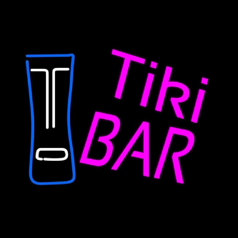 Pink Tiki Bar with Logo Neonskylt