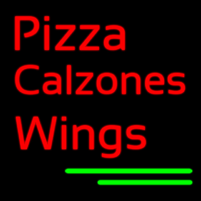Pizza Calzones Wings Neonskylt