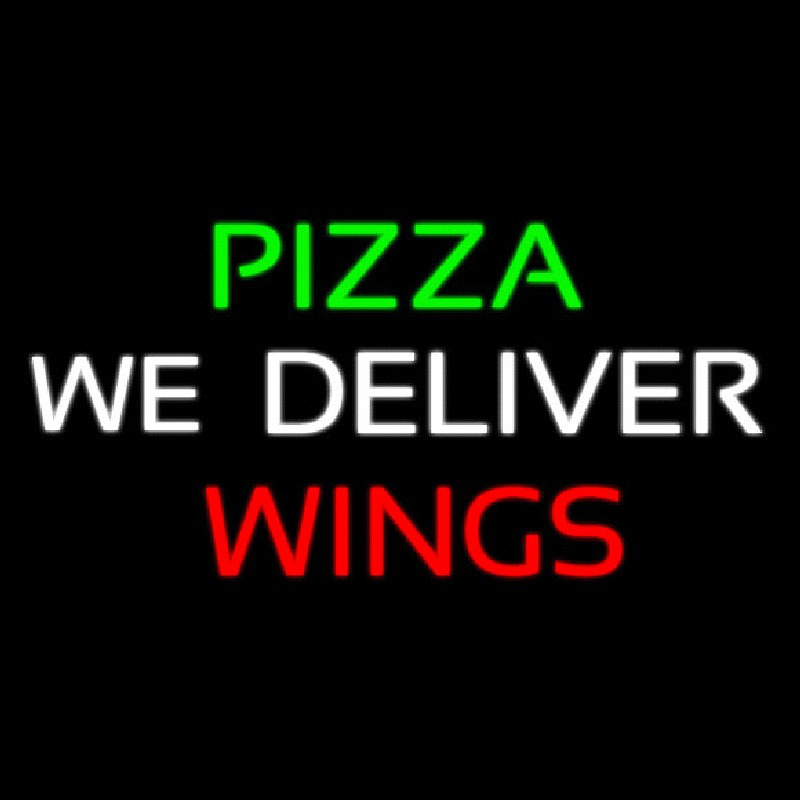 Pizza We Deliver Wings Neonskylt