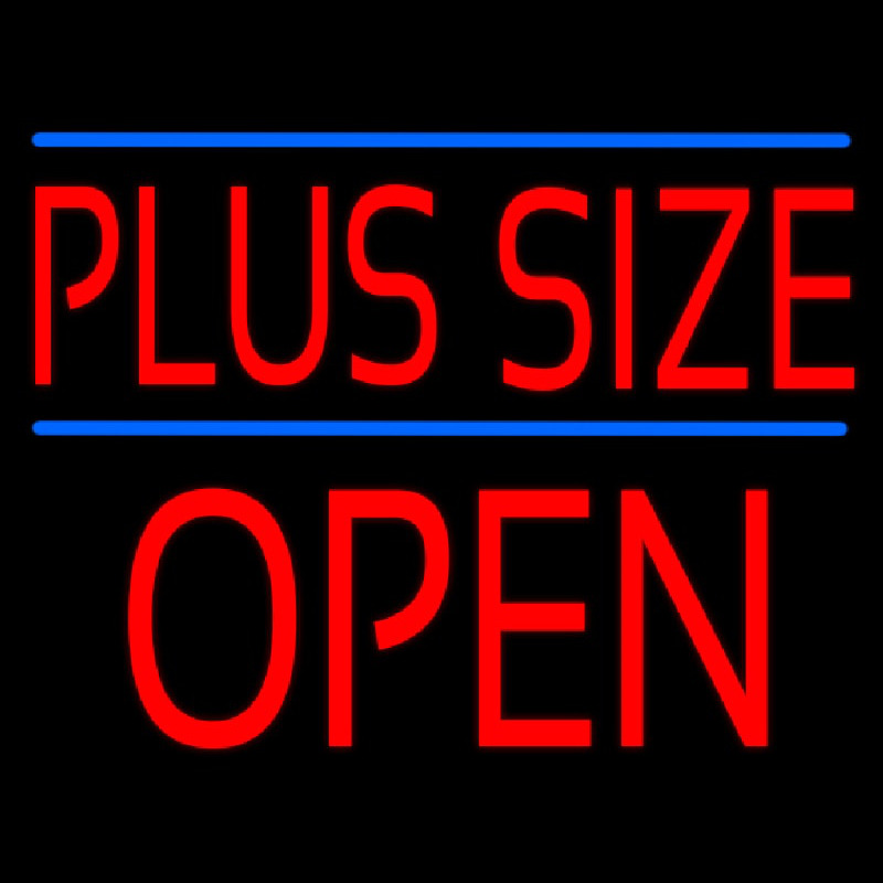 Plus Size Blue Lines Block Open Neonskylt