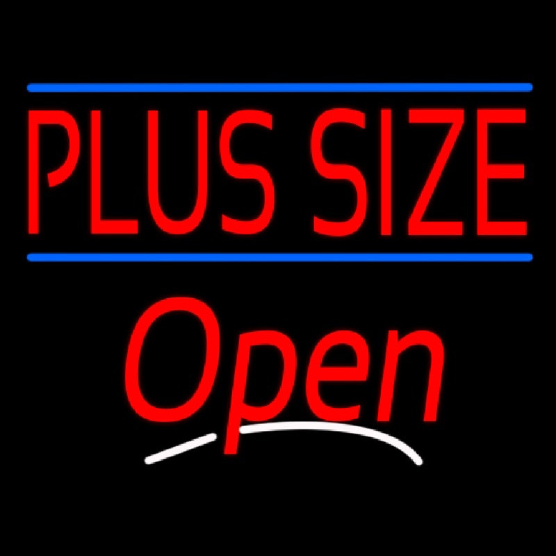 Plus Size Blue Lines Open Neonskylt