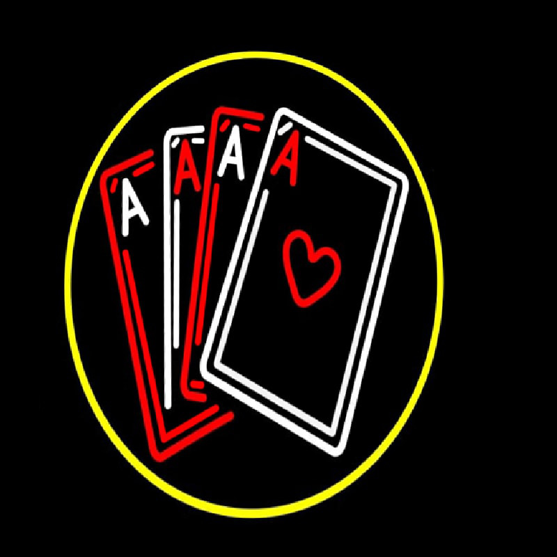 Poker Cards Icon 5 Neonskylt