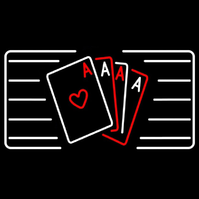 Poker Cards Icon 6 Neonskylt