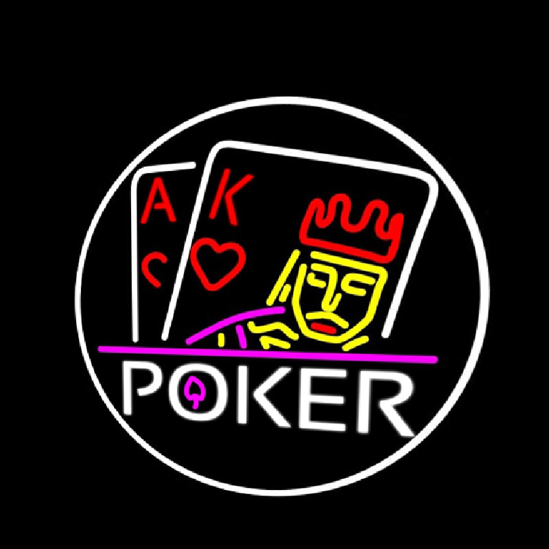 Poker With Border 1 Neonskylt