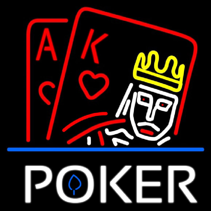 Poker With Border Neonskylt