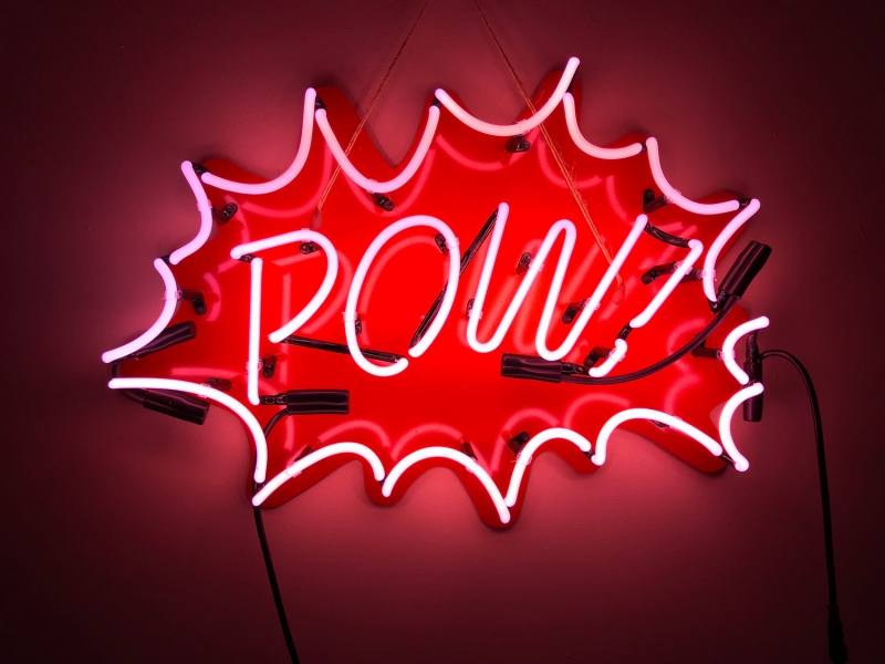 Pop Art POW Neonskylt