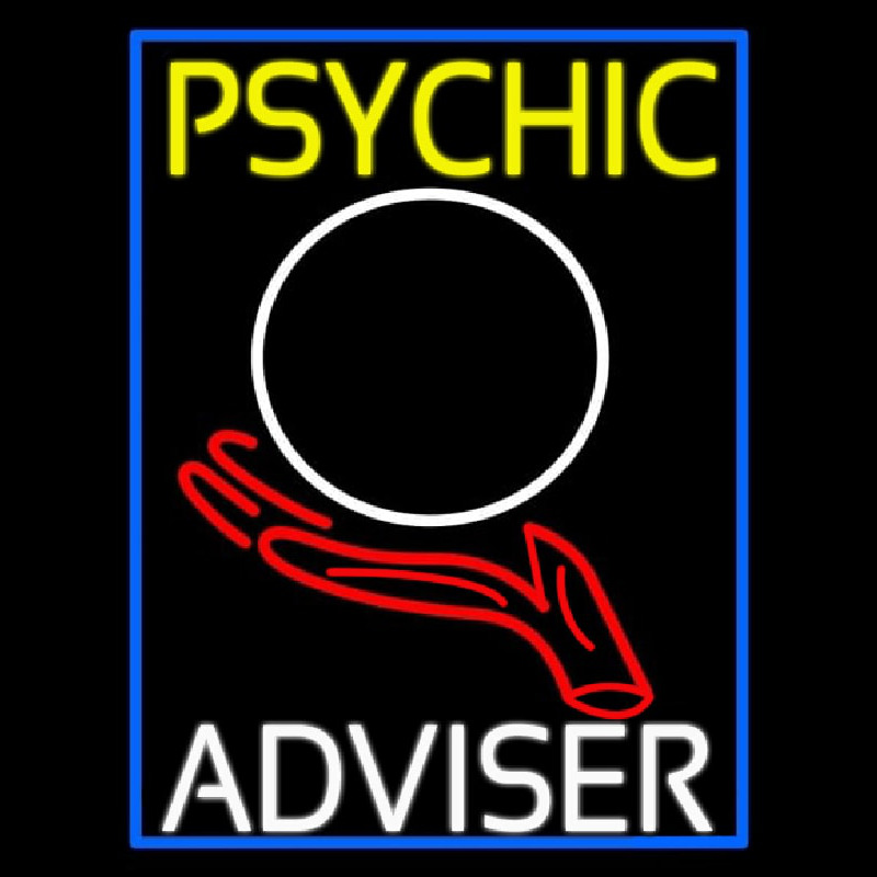 Psychic Adviser Crystal Logo Neonskylt