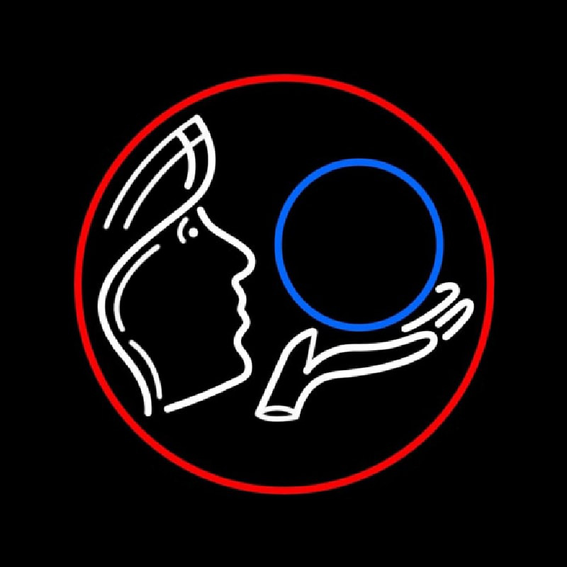 Psychic Crystal Logo With Red Border Neonskylt