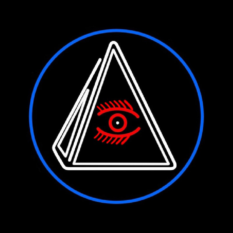 Psychic Eye Pyramid With Blue Border Neonskylt