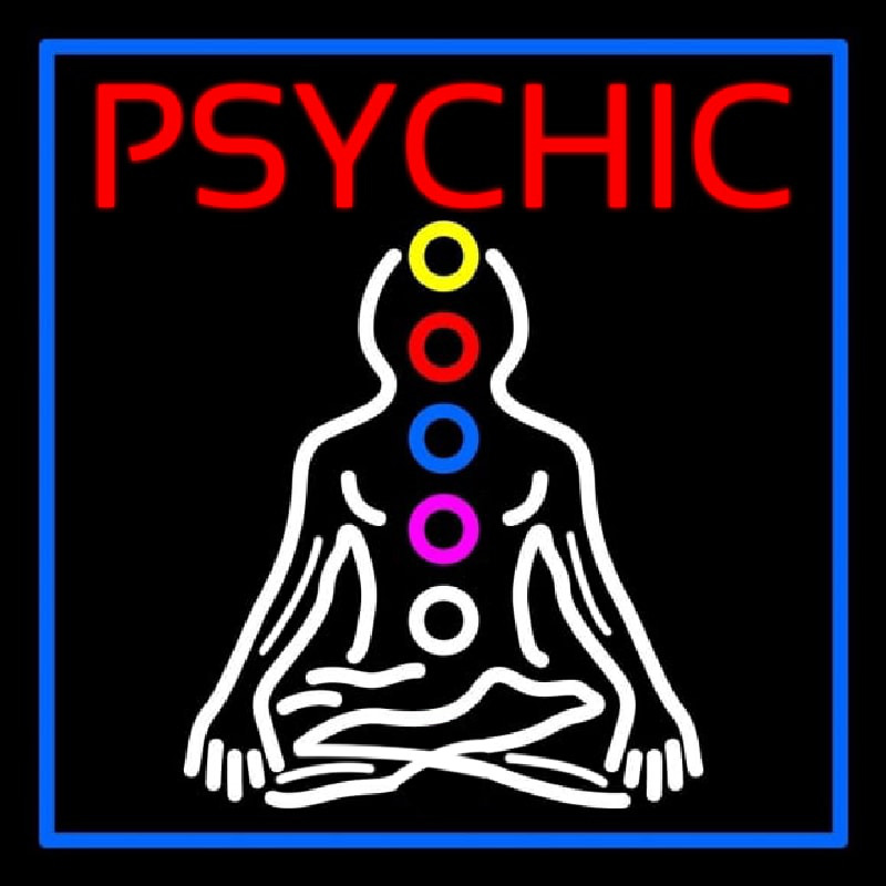 Psychic Health Blue Border Neonskylt