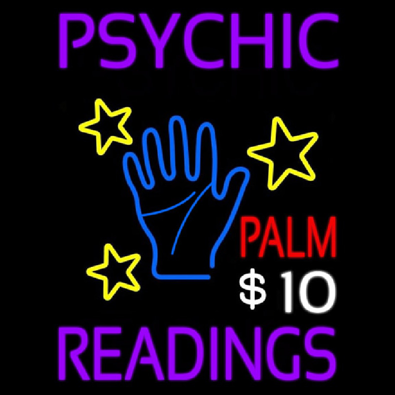 Psychic Palm Readings Neonskylt