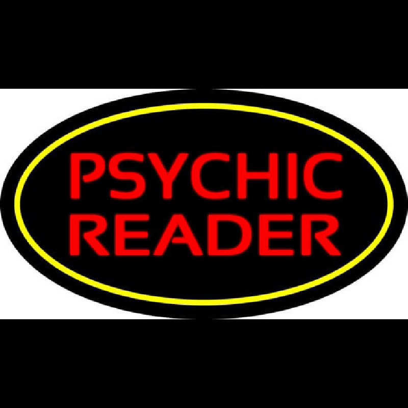 Psychic Reader Yellow Oval Neonskylt