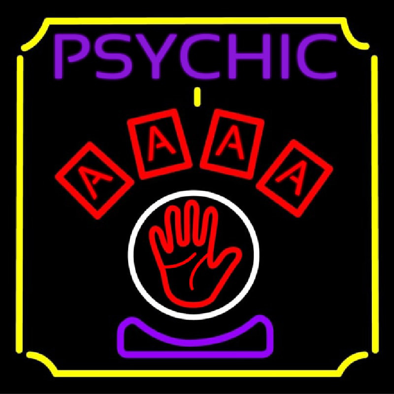 Psychic With Hand Neonskylt