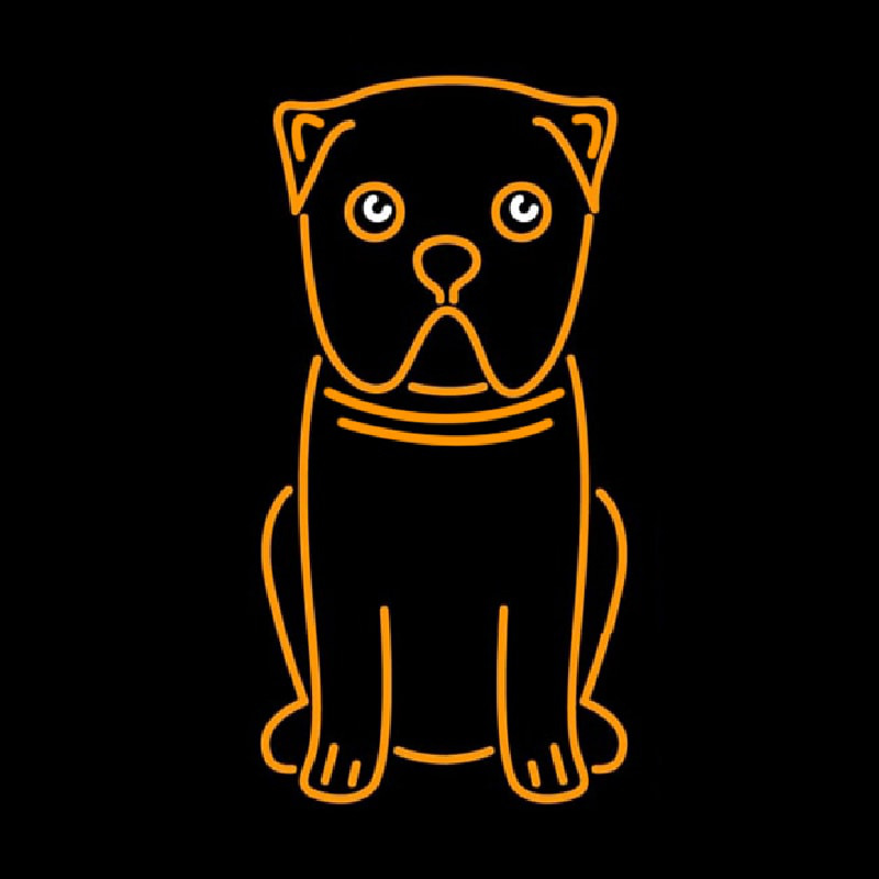 Pug Dog Cartoon Poster Neonskylt