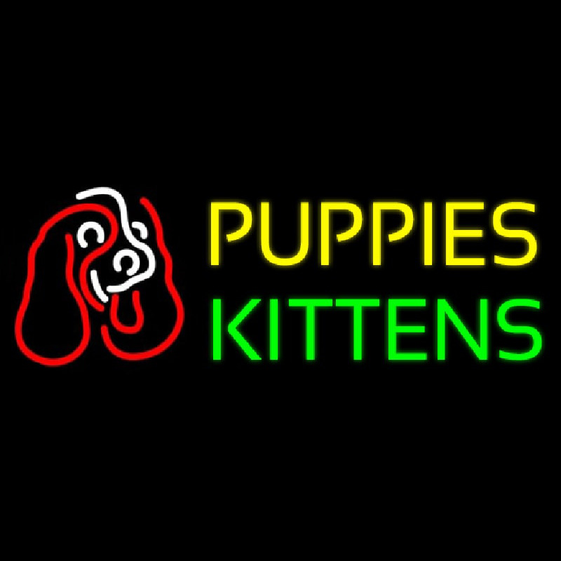 Puppies Kittens With Logo Neonskylt